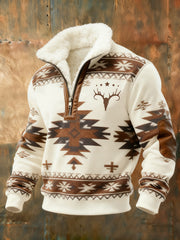 Men's Vintage Western Printed Casual Sweatshirt