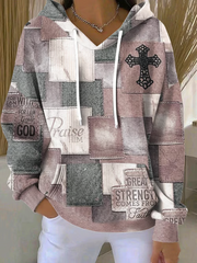 Women's Faith In The Nativity Print Hooded Sweatshirt Top