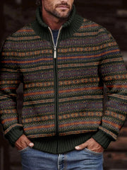 Men's autumn and winter striped printed jackets