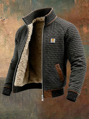 Men's Retro Textured Warm Multi-pocket Outdoor Jacket