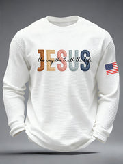Men's The Way The Truth & The Life John 14:6 Waffle Long Sleeve T-Shirt