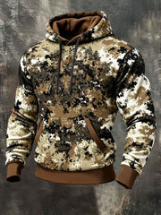 Men's Camouflage Oversized Drop-Shoulder Hoodie With Pockets