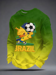 Men's Canarinho Pistola Inspired Waffle Long Sleeve Sweatshirt