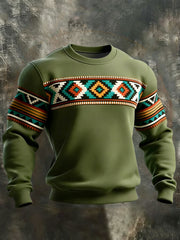 Men's Retro Western Aztec Print Casual Sweatshirt