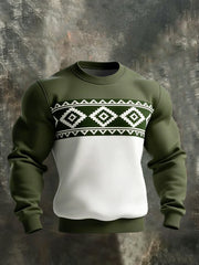 Men's Retro Western Aztec Print Casual Sweatshirt