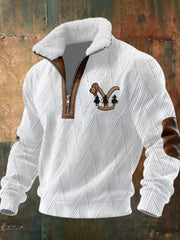 Men's Western Style Plush Stand Collar Shirt