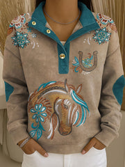 Women's Western Style Art Printed Sweatshirt