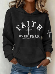Women's Faith Over Fear Cross Casual Hoodie