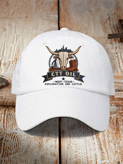 Unisex Retro CTT Oil Exploration & Cattle Print Hat