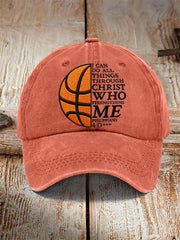Unisex I Can Do All Things Through Christ Basketball Print Basketball Lovers Gameday Print Hat
