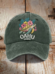 Unisex Oahu Hawaii Sea Turtle Print Oahu Strong Hat