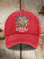 Unisex Oahu Hawaii Sea Turtle Print Oahu Strong Hat