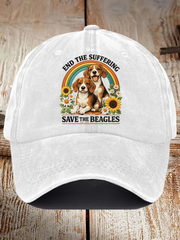 Unisex Save The Beagles Print Hat