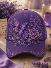Alzheimer's Awareness Purple Floral Hat