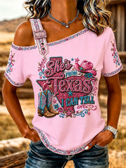 Women's She's From Texas I Can Tell Print Casual Tee