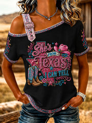 Women's She's From Texas I Can Tell Print Casual Tee