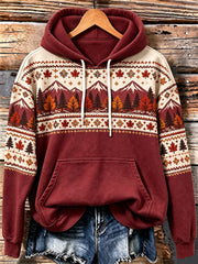 Women's Autumn Landscape Pattern Design Leisure Hoodie