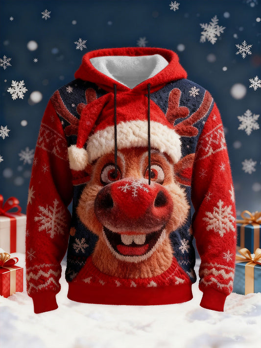 Men's Christmas Plush Hoodie