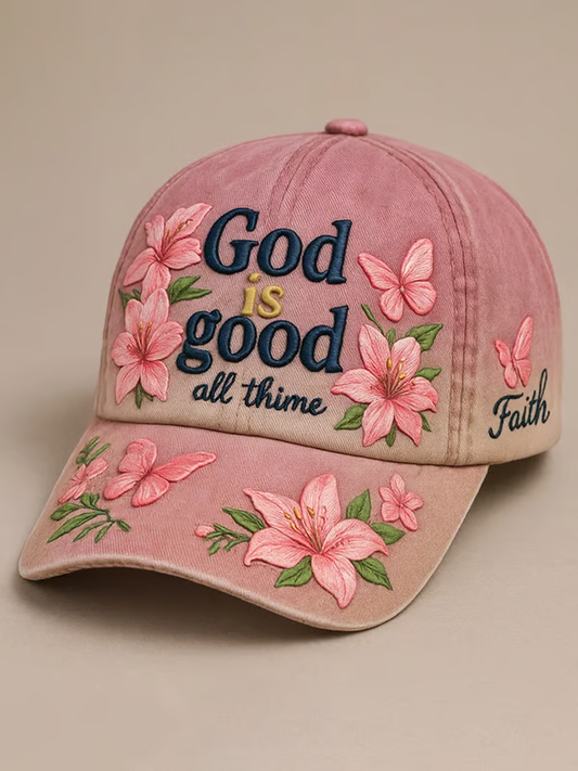 Unisex God is in her she will not be shaken Faith Art Print Hat