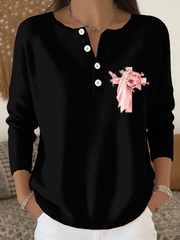 Women's Casual Faith Button Knitted Top