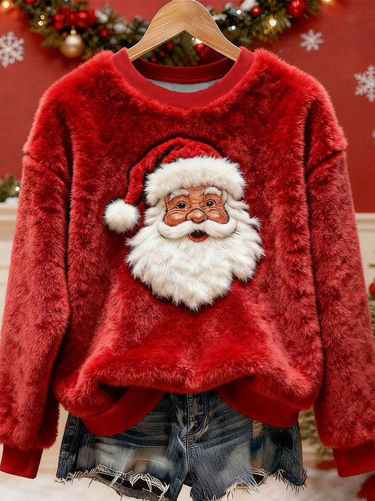 Women's Santa Claus Print Casual Top