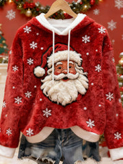 Women's Santa Claus Print Casual Hoodie