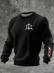 Men's Faith Cross Checkered Cotton Hoodie