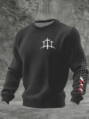 Men's Faith Cross Checkered Cotton Hoodie