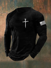Men's Jesus The Way The Truth The Life John 14:6 Christian Cross Long Sleeve  T-shirt