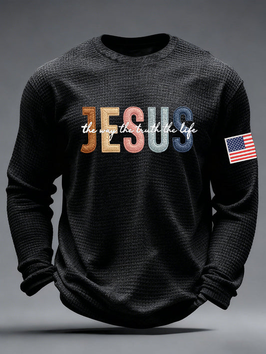 Men's The Way The Truth & The Life John 14:6 Waffle Long Sleeve T-Shirt
