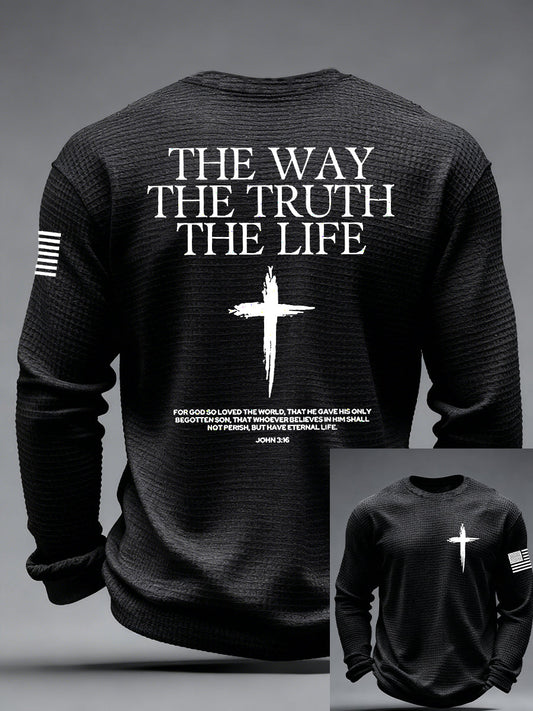 Men's The Way The Truth & The Life Waffle Long Sleeve T-Shirt