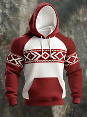 Men's Retro Western Aztec Print Casual Hoodie