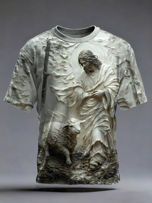 Men's Christian Jesus Shepherd Short Sleeve T-shirt