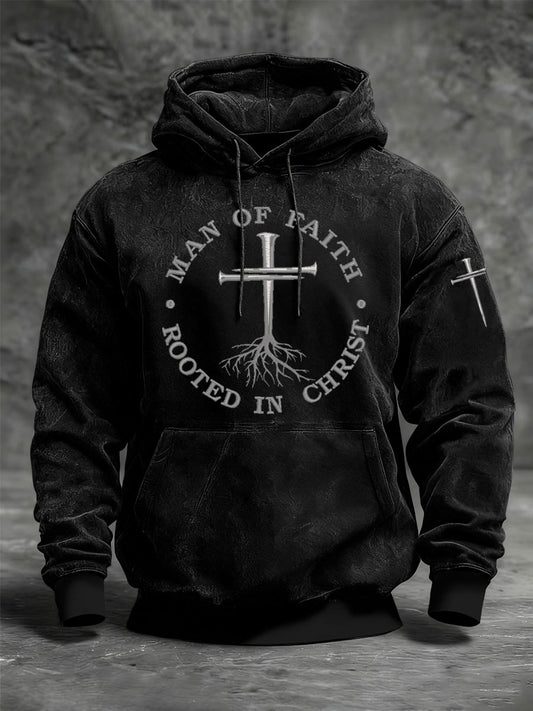 Men's Faith Oversized Drop-Shoulder Hoodie with Pockets