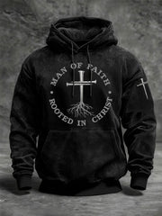 Men's Faith Oversized Drop-Shoulder Hoodie with Pockets