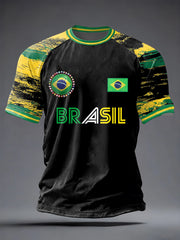 Men's Brazil Football Inspired short sleeve t-shirt