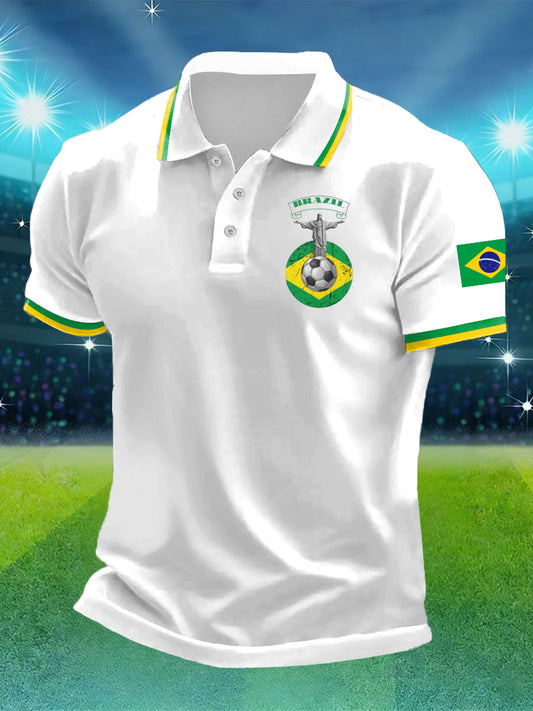 Men's Brazil Soccer Printed Shirt