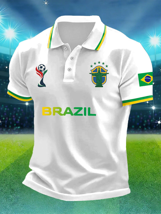 Men's Brazil Soccer Printed Shirt
