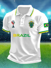 Men's Brazil Soccer Printed Shirt