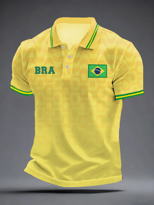 Men's Brazil Football Inspired short sleeve t-shirt