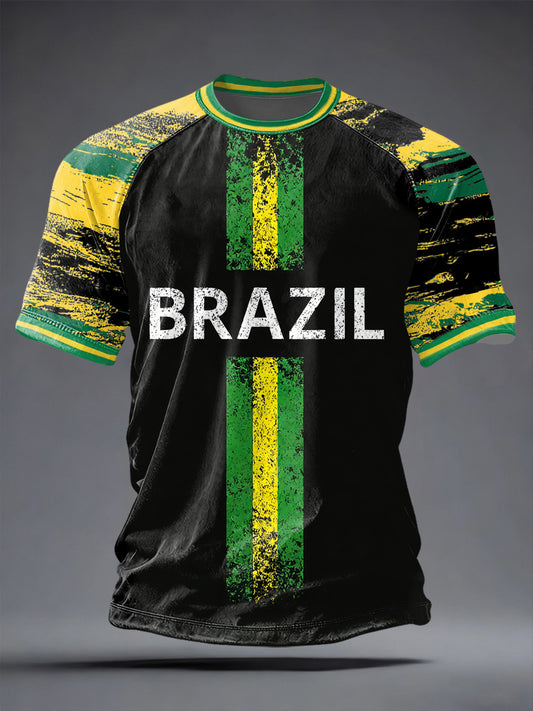 Men's Brazil Football Inspired short sleeve t-shirt