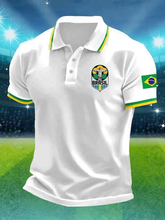 Men's Brazil Soccer Printed Shirt