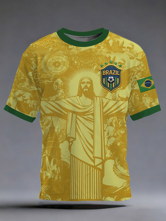 Men's Brazil Soccer Short Sleeves T-shirt