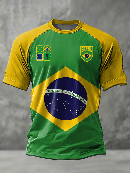 Men's Brazil Soccer Short Sleeve T-shirt