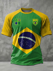 Men's Brazil Soccer Short Sleeve T-shirt