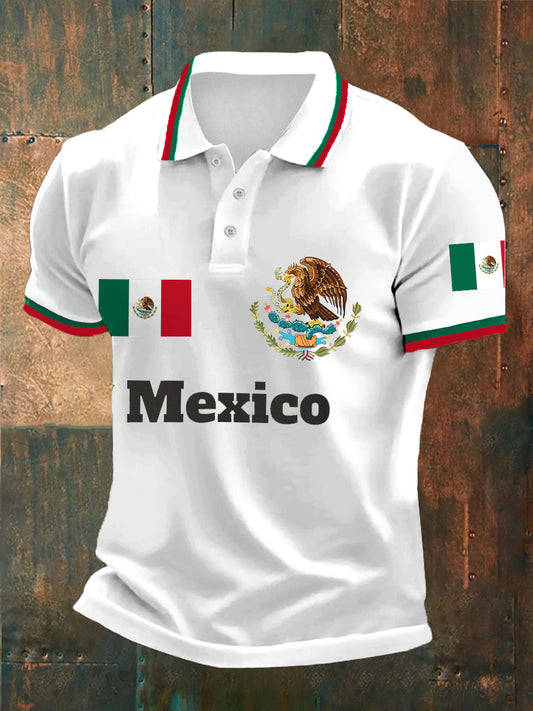 Men's Mexico Football Lover Printed polo shirt