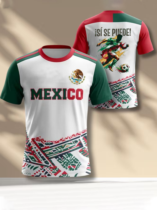 Men's Mexico Football Lover Printed short sleeves t-shirt