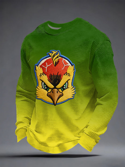 Men's Canarinho Pistola Inspired Waffle Long Sleeve Sweatshirt