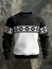 Men's Retro Western Aztec Print Casual Sweatshirt