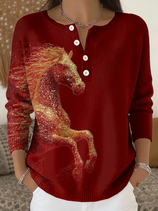 Women‘s Western Red Horse long-sleeve cardigan